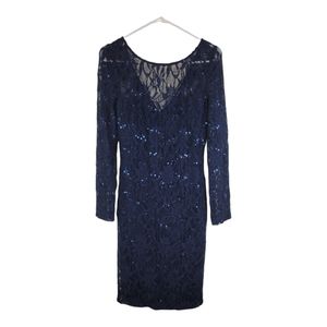 Js Collections, Navy Blue Midi Dress, 3/4 Sleeves, Size:6